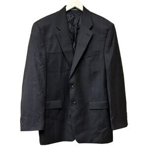 Ralph Lauren Men's Navy Blue Grey Wool Cashmere Blend Blazer Jacket Size 44L